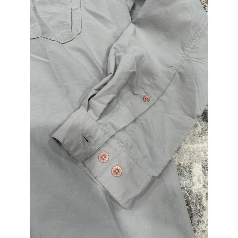The North Face VaporWick Mens Gray Long Sleeve Utility Hiking Shirt L ABB0